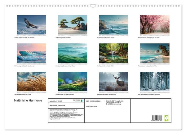 Produktbild: Nat&uuml;rliche Harmonie (Wandkalender 2026 DIN A2 quer), CALVENDO Monatskalender