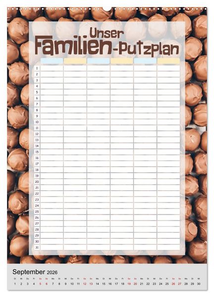 Produktbild: Unser Familien-Putzplan & Kalender 2026 (hochwertiger Premium Wandkalender 2026 DIN A2 hoch), Kunstdruck in Hochglanz