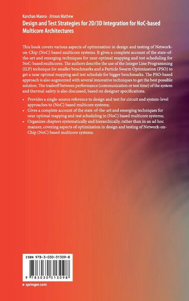Produktbild: Design and Test Strategies for 2D/3D Integration for NoC-based Multicore Architectures