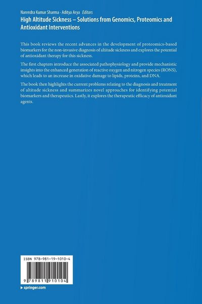 Produktbild: High Altitude Sickness &ndash; Solutions from Genomics, Proteomics and Antioxidant Interventions
