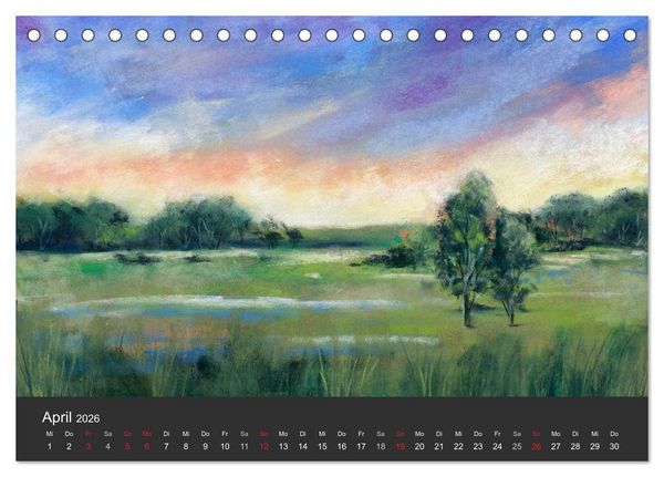 Produktbild: Landschaftspastelle (Tischkalender 2026 DIN A5 quer), CALVENDO Monatskalender