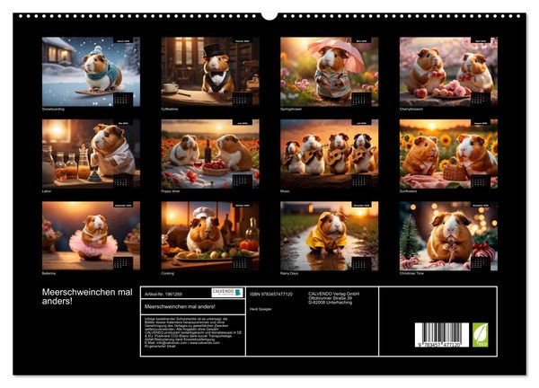 Produktbild: Meerschweinchen mal anders! (hochwertiger Premium Wandkalender 2026 DIN A2 quer), Kunstdruck in Hochglanz