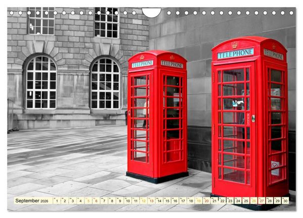 Produktbild: Die bekannteste Telefonzelle der Welt - Telephone Booth (Wandkalender 2026 DIN A4 quer), CALVENDO Monatskalender