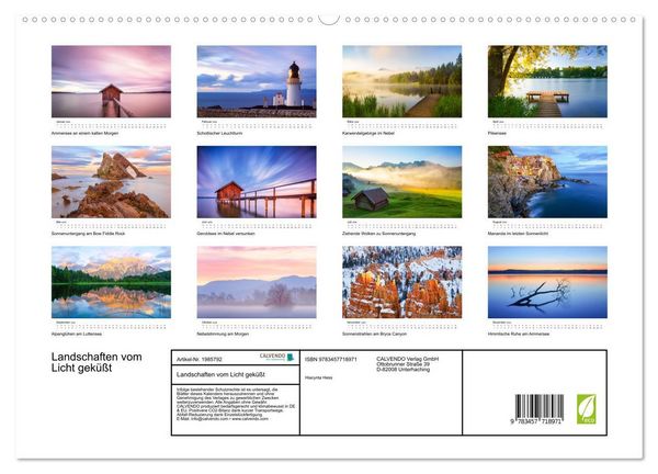 Produktbild: Landschaften vom Licht gek&uuml;&szlig;t (hochwertiger Premium Wandkalender 2026 DIN A2 quer), Kunstdruck in Hochglanz