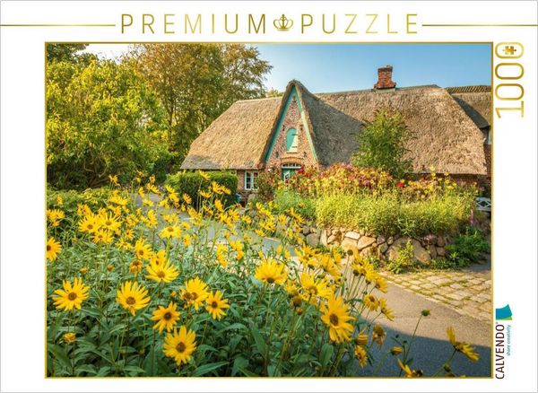 CALVENDO Puzzle Historischer Hof mit Bauerngarten in Keitum auf Sylt | 1000 Teile Lege-Größe 64 × 48 cm Foto-Puzzle für glückliche Stunden