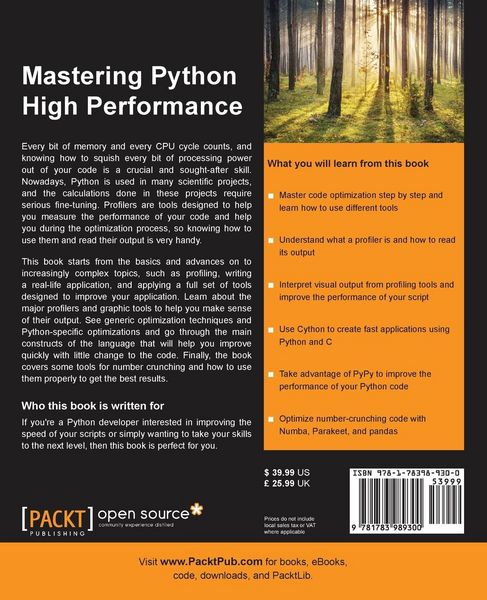 Produktbild: Mastering Python High Performance