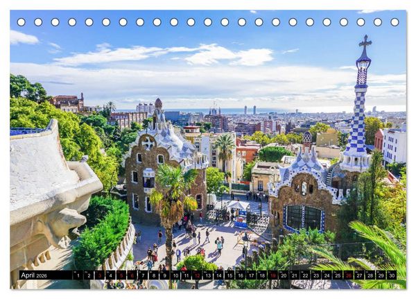 Produktbild: Barcelona - &Uuml;ber den D&auml;chern Kataloniens (Tischkalender 2026 DIN A5 quer), CALVENDO Monatskalender