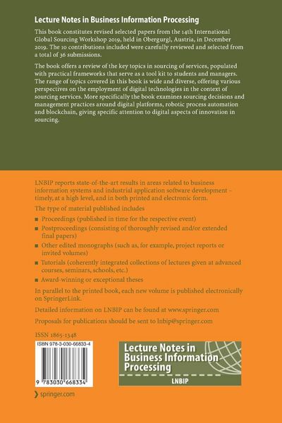 Produktbild: Digital Technologies for Global Sourcing of Services