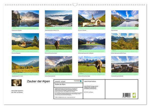 Produktbild: Zauber der Alpen (Wandkalender 2026 DIN A2 quer), CALVENDO Monatskalender