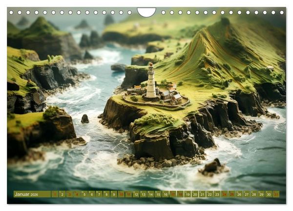 Produktbild: Miniaturwelt Inseln (Wandkalender 2026 DIN A4 quer), CALVENDO Monatskalender