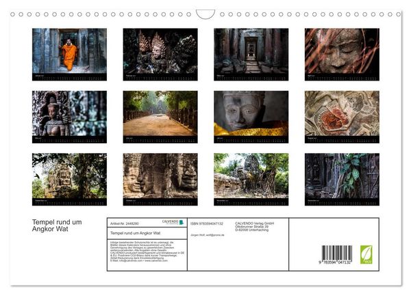 Produktbild: Tempel rund um Angkor Wat (Wandkalender 2027 DIN A3 quer), CALVENDO Monatskalender