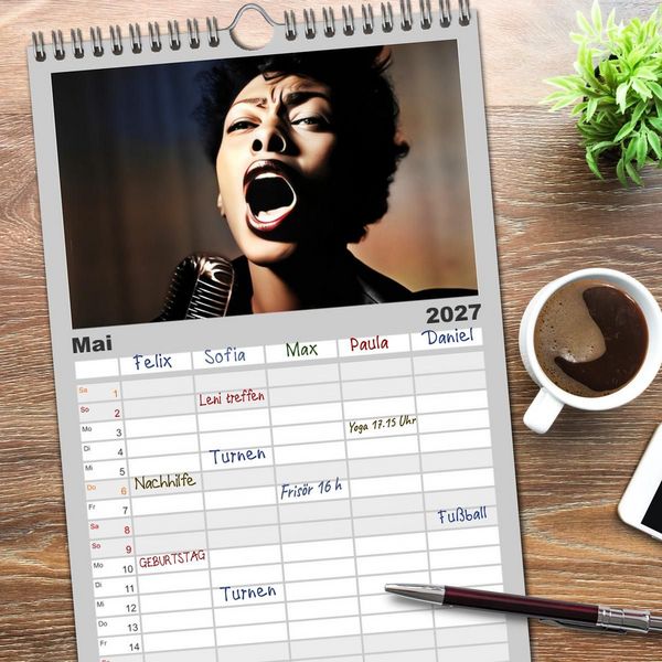 Produktbild: Familienplaner 2027 - Die Stimme der Leidenschaft mit 5 Spalten (Wandkalender, 21 x 45 cm) CALVENDO