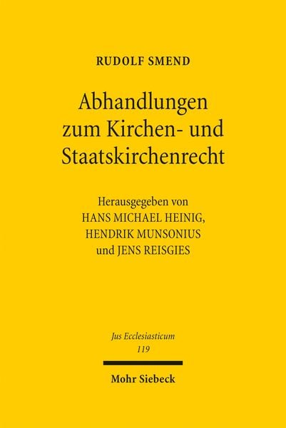 Produktbild: Abhandlungen zum Kirchen- und Staatskirchenrecht