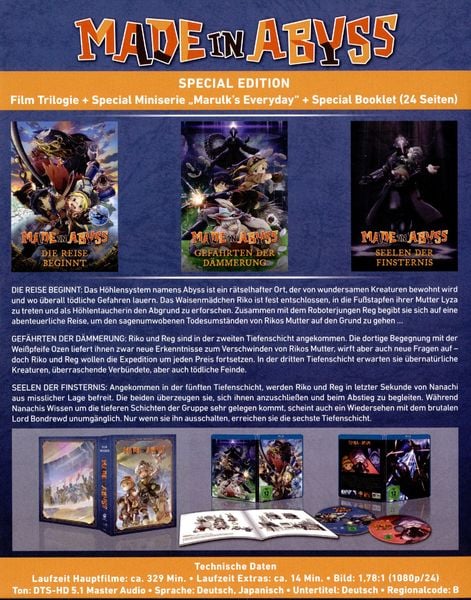 Produktbild: Made in Abyss - Die Film-Trilogie - Special Edition [2 BRs]