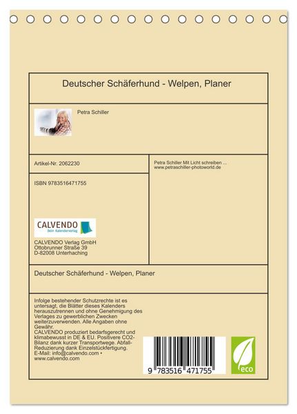 Produktbild: Deutscher Sch&auml;ferhund - Welpen, Planer (Tischkalender 2026 DIN A5 hoch), CALVENDO Monatskalender