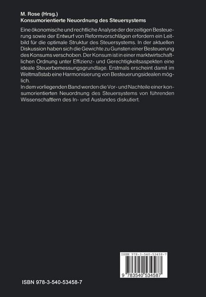Produktbild: Konsumorientierte Neuordnung des Steuersystems