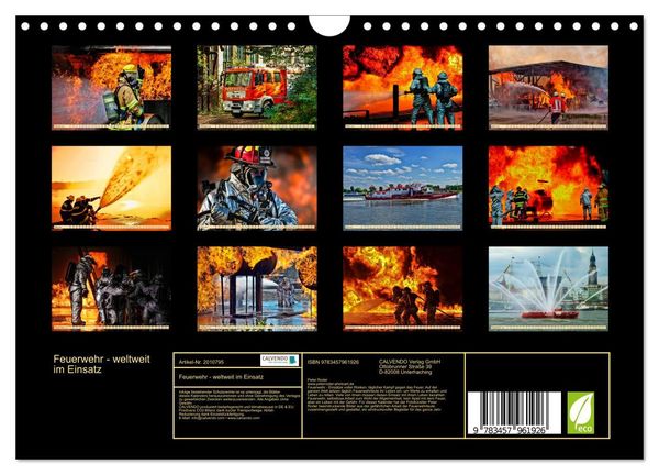 Produktbild: Feuerwehr - weltweit im Einsatz (Wandkalender 2026 DIN A4 quer), CALVENDO Monatskalender