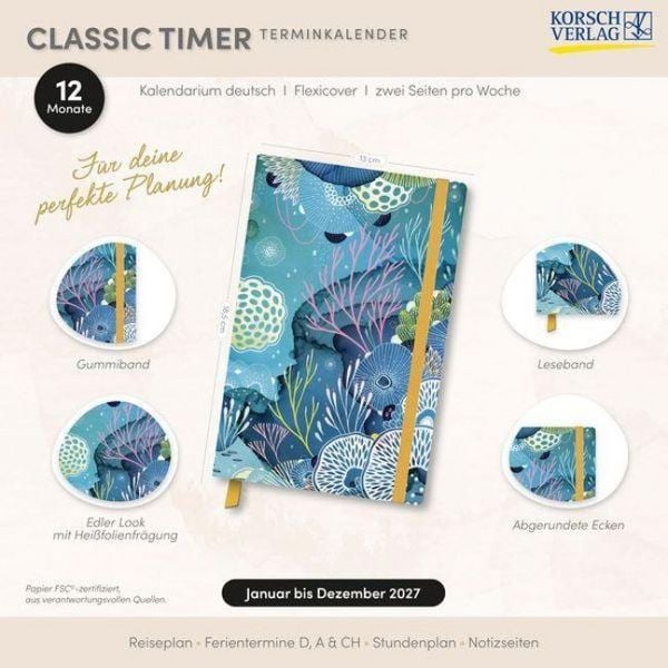Produktbild: Terminkalender Classic Timer Meeresbucht 2027