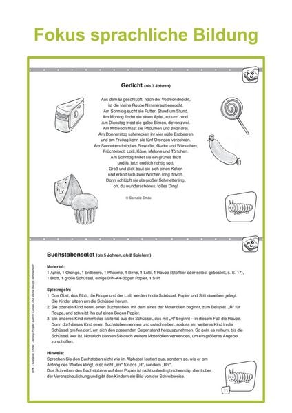 Produktbild: Literacy-Projekt zum Bilderbuch Die kleine Raupe Nimmersatt