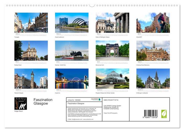 Produktbild: Faszination Glasgow (hochwertiger Premium Wandkalender 2026 DIN A2 quer), Kunstdruck in Hochglanz