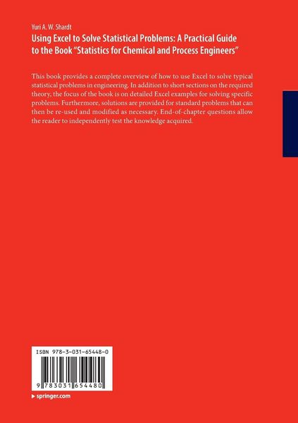 Produktbild: Using Excel to Solve Statistical Problems: A Practical Guide to the Book &ldquo;Statistics for Chemical and Process Engineers&rdquo;
