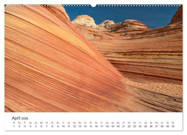 Produktbild: Paria Canyon - The Wave Naturwunder (Wandkalender 2026 DIN A2 quer), CALVENDO Monatskalender