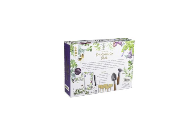 Produktbild: Das kleine Kr&auml;utergarten-Gl&uuml;ck - Die wunderbare Gartenbox. Mit Kr&auml;uterkunde und Werkzeugen