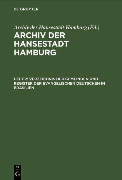 Produktbild: Verzeichnis der Gemeinden und Register der evangelischen Deutschen in Brasilien
