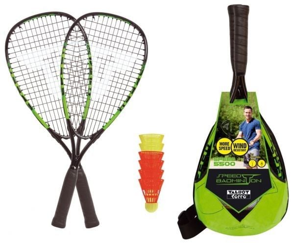 *Speedbadminton Set SPEED 5500 im Slingbag black/green,