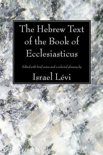 Produktbild: The Hebrew Text of the Book of Ecclesiasticus