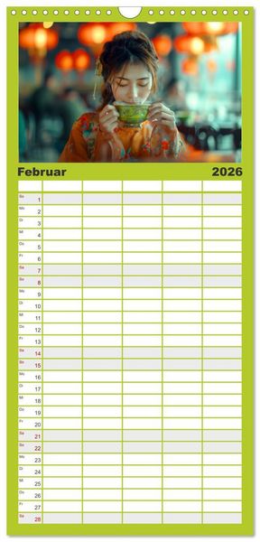 Produktbild: Familienplaner 2026 - Teezeit Tr&auml;ume mit 5 Spalten (Wandkalender, 21 x 45 cm) CALVENDO