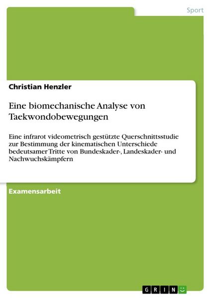 Produktbild: Eine biomechanische Analyse von Taekwondobewegungen