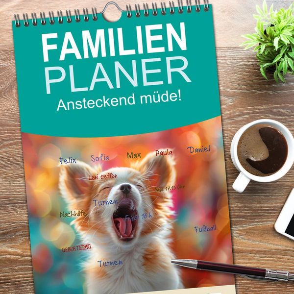 Produktbild: Familienplaner 2026 - Ansteckend m&uuml;de! mit 5 Spalten (Wandkalender, 21 x 45 cm) CALVENDO