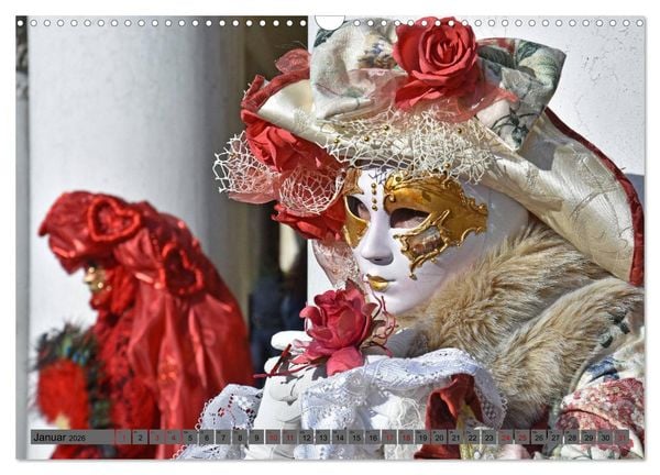 Produktbild: BUNT . PR&Auml;CHTIG . FARBENFROH . Das ist der Karneval in Venedig (Wandkalender 2026 DIN A3 quer), CALVENDO Monatskalender