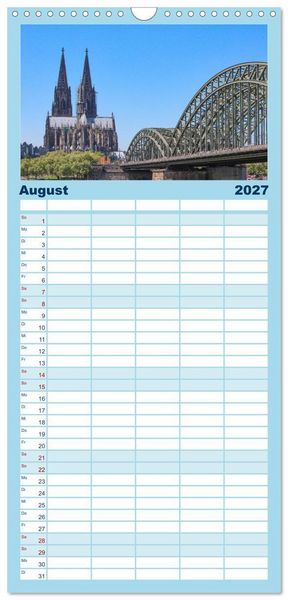 Produktbild: Familienplaner 2027 - Altes K&ouml;ln - Denkm&auml;ler und Historische Bauten mit 5 Spalten (Wandkalender, 21 x 45 cm) CALVENDO