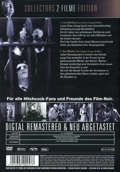 Produktbild: Alfred Hitchcock - Der Mieter & Leichtlebig (OmU)