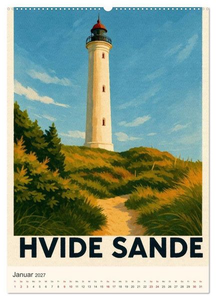 Produktbild: Hyggelige City-Poster D&auml;nemark (Wandkalender 2027 DIN A2 hoch), CALVENDO Monatskalender