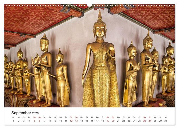 Produktbild: Buddhistische Tempel Thailand (Wandkalender 2026 DIN A2 quer), CALVENDO Monatskalender