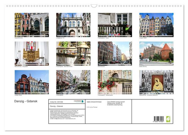 Produktbild: Danzig - Gdansk (Wandkalender 2026 DIN A2 quer), CALVENDO Monatskalender