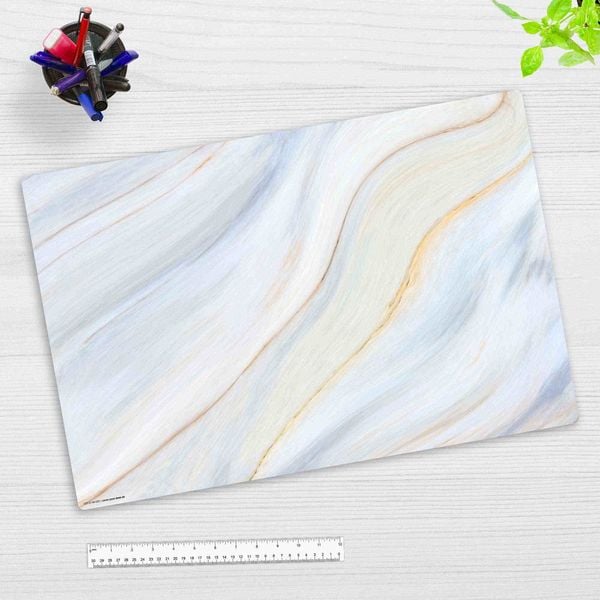 Produktbild: Cover-your-desk Schreibtischunterlage f&uuml;r Kinder und Erwachsene Cremefarbener Marmor, aus hochwertigem Vinyl , 60 x 40 cm