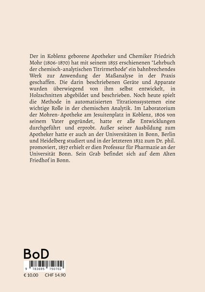 Produktbild: Friedrich Mohr Pionier der chemisch-analytischen Titration