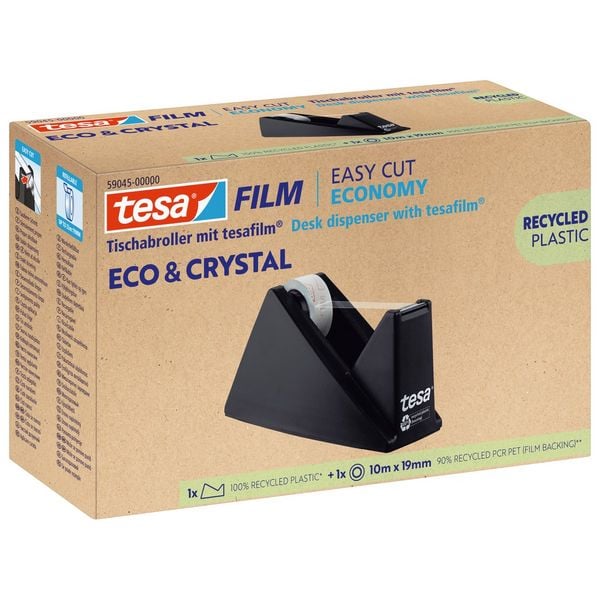 Produktbild: Tesa ECO & CRYSTAL 59045-00000-00 Tischabroller Schwarz 1St.