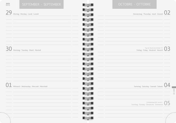 Produktbild: BRUNNEN Schülerkalender (2025/2026) "Grey Marble", 2 Seiten = 1 Woche, A5, 208 Seiten, PP-Umschlag, grau