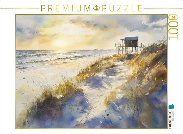 CALVENDO Puzzle Sonnenaufgang am Meer | 1000 Teile Lege-Größe 64x48cm Foto-Puzzle für glückliche Stunden