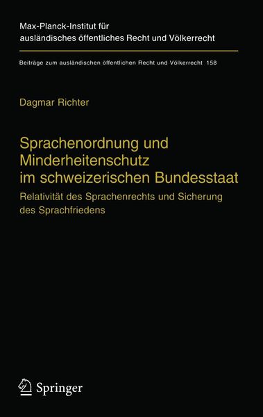 Produktbild: Sprachenordnung und Minderheitenschutz im schweizerischen Bundesstaat
