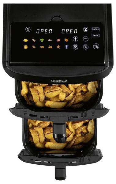 Produktbild: GourmetMaxx 16818 Hei&szlig;luft-Fritteuse 12l 2800W Antihaftbeschichtung, BPA-frei, Cool-Touch-Geh&auml;use, digitaler Timer, Grillfunktion