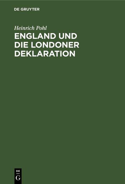 Produktbild: England und die Londoner Deklaration