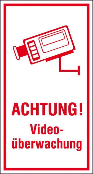 Produktbild: SafetyMarking 21.5211 Hinweisschild Video&uuml;berwachung Folie selbstklebend (B x H) 80 mm x 150 mm 1 St.