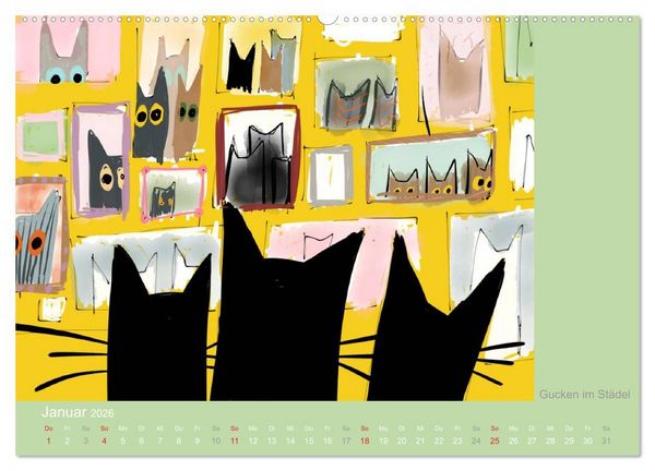 Produktbild: Frau Kami Katze entdeckt Frankfurt am Main (Wandkalender 2026 DIN A2 quer), CALVENDO Monatskalender