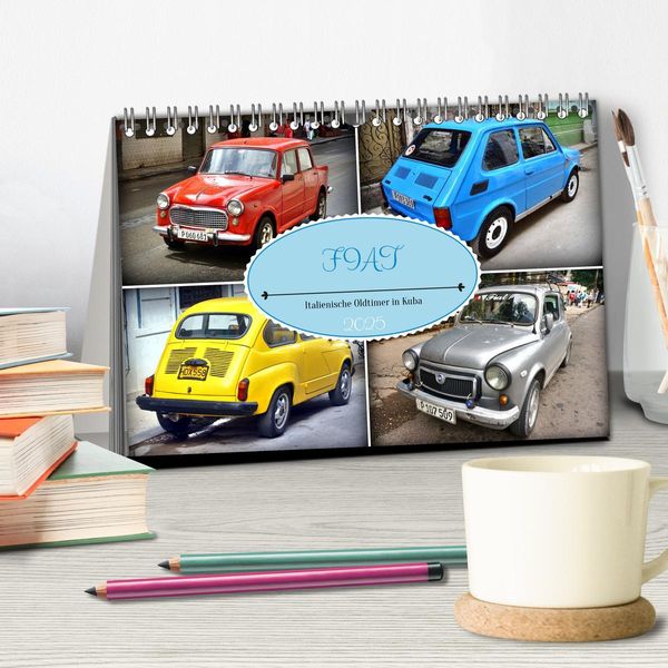 Produktbild: FIAT - Italienische Oldtimer in Kuba (Tischkalender 2025 DIN A5 quer), CALVENDO Monatskalender